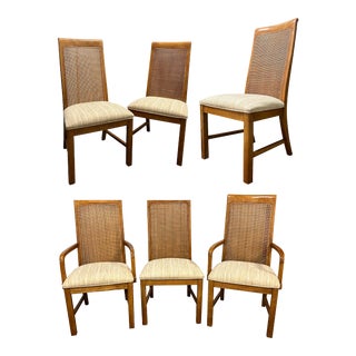 Vintage Cane Back Dining Chairs by Drexel - Set of 6 For Sale
