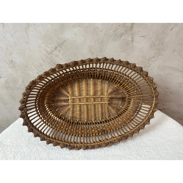 Vintage Woven Basket, 1950s For Sale - Image 4 of 12