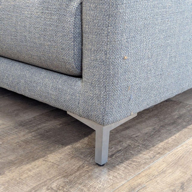 Metal Cb2 District Modern Sectional With Chaise For Sale - Image 7 of 9