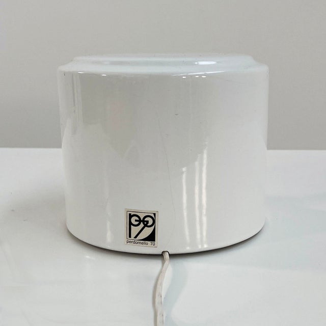 Ceramic White Stacking Ceramic Table Lamps from Perdomello 70, Italy, 1970s, Set of 2 For Sale - Image 7 of 11