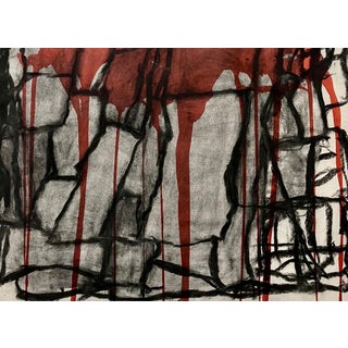 Richard Snyder, Bold Graphic Abstract Expressionist Mixed Media Painting Richard Snyder NYC Art For Sale
