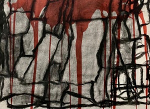 Richard Snyder, Bold Graphic Abstract Expressionist Mixed Media Painting Richard Snyder NYC Art