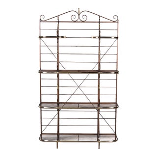 Mid Century Metal and Brass Baker’s Rack For Sale