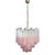 Murano Glass Tube Chandelier – 36 Glasses Transparent With Pink Shades Tube For Sale