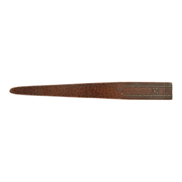 Roycroft Arts & Crafts Hammered Copper Quatrefoil Letter Opener For Sale