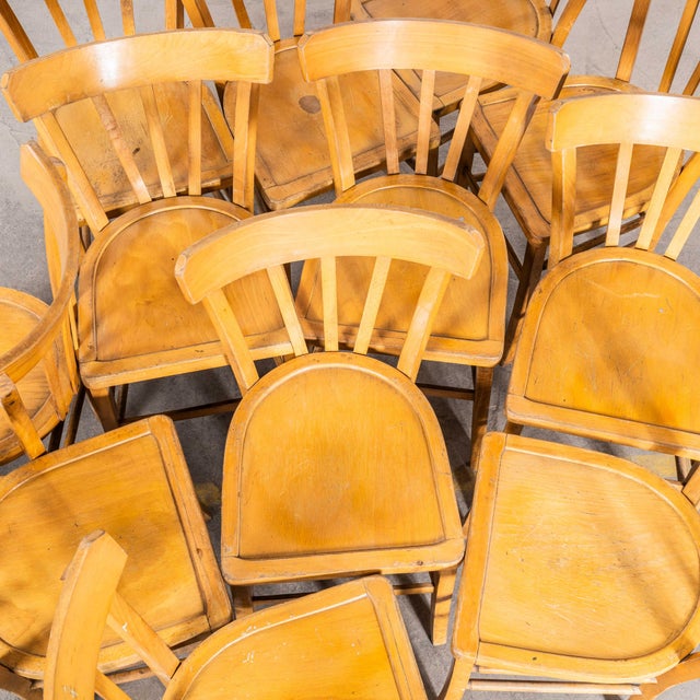 Farmhouse French Blonde Dining Chairs, 1950s, Set of 12 For Sale - Image 3 of 9