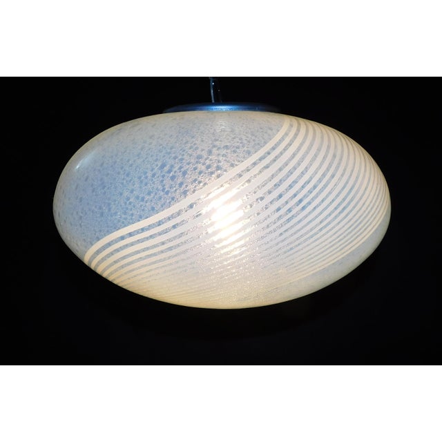 1960s Frosted Bollicine Murano Glass Pendant For Sale - Image 6 of 7