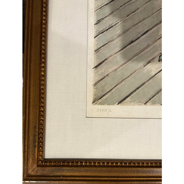 Almond 1970s Jean-Pierre Cassigneul - Signed Original LIthograph - Les Planches De Deauville For Sale - Image 8 of 11