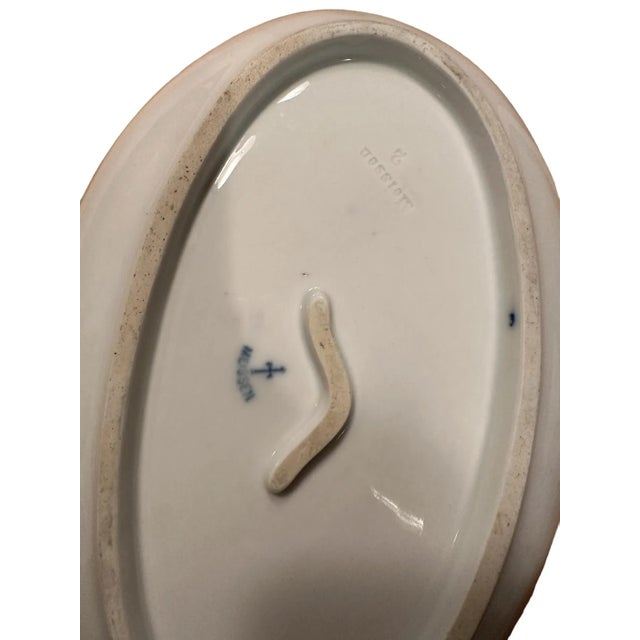 Ceramic Antique Early 20th Century Meissen Teichert Blue Onion Bowl For Sale - Image 7 of 8
