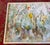 “Tiptoe Through the Tulips” | Large Vintage Floral Garden Painting in Faux Bamboo Frame | 50” For Sale In Naples, FL - Image 6 of 12