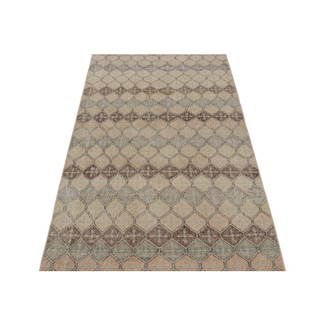 Mid-Century Modern Vintage Zeki Müren Runner Rug, With Geometric Patterns, From Rug & Kilim For Sale - Image 3 of 7