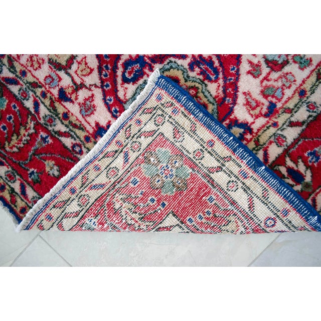 Textile Hand-Knotted Turkish Rug Organic Wool Sapphire Blue Living Room Decor- 7′1″ X 9′9″ For Sale - Image 7 of 9