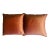 Gorgeous Pair Copper Taffeta Silk Pillows Feather Down 22” For Sale