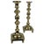 A Pair of Footed Russian Ninetenth Century Candlesticks in Solid Brass-10.75" For Sale