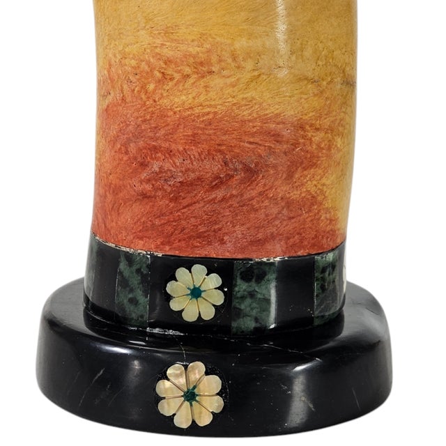 Rain Cloud Kachina Sculpture by Pedro Jimenez Iii, Blue Elk, Stone Inlay, 18" For Sale - Image 12 of 15