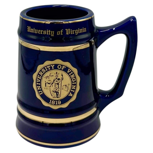 Vintage University of Virginia Uva Cobalt Blue Ceramic Mug For Sale - Image 10 of 10