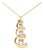 10k Yellow Gold 1/4 Cttw Diamond 3 Stone Swirl and Drop Pendant Necklace For Sale