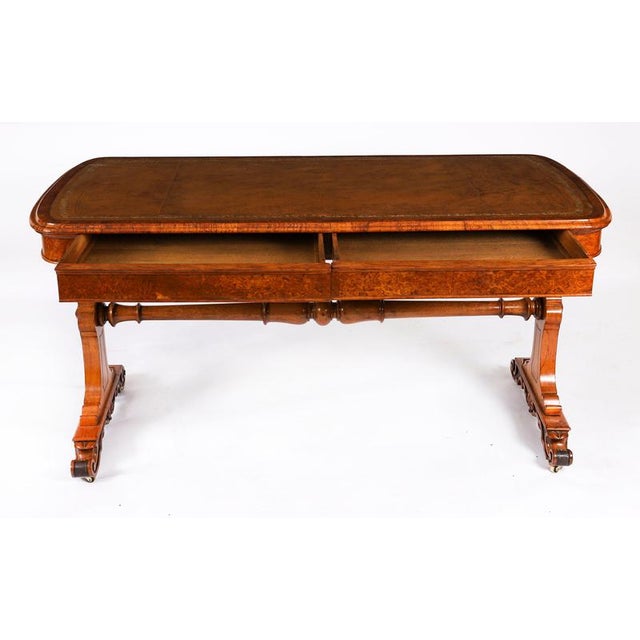 Antique Victorian Pollard Oak Writing Table Desk in the Manner of Gillows, 19th Century For Sale - Image 9 of 17