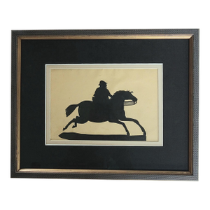 Early 20th Century Framed Silhouette of Horse and Rider