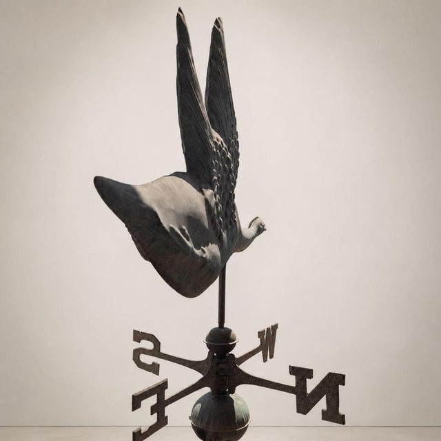 Three-Dimensional Copper Weathervane with Flying Swan, 1900s For Sale - Image 4 of 8