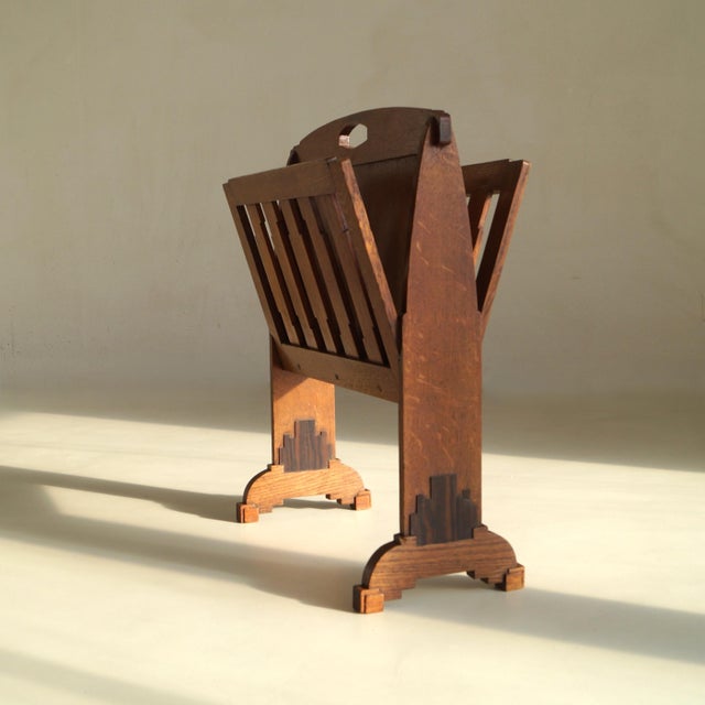 Dutch Art Deco Amsterdam School Magazine Rack, 1920s For Sale - Image 11 of 16