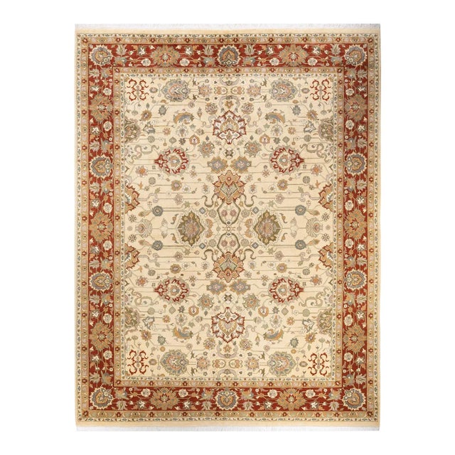 Ivory Mogul, One-of-a-Kind Hand-Knotted Area Rug in Ivory, 9' 2" x 12' 2" For Sale - Image 8 of 8