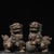 This is a handsome pair of vintage Chinese gilt bronze Foo Dogs, also known as Buddhist Guardian Lions (Shishi)....
