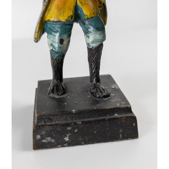 20th Century Decorative Bronze Painted Monkey Butler Candle Stick Holder For Sale - Image 12 of 14