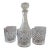 Cristal De’ Flandre Decanter With Five Cristal D’ Arques Masquerade Glasses For Sale