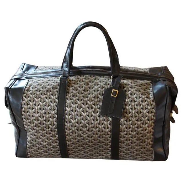 Large Goyard Boston Bag, Large Goyard Duffle Bag for Women and Men by Goyard, 1970s For Sale - Image 16 of 16