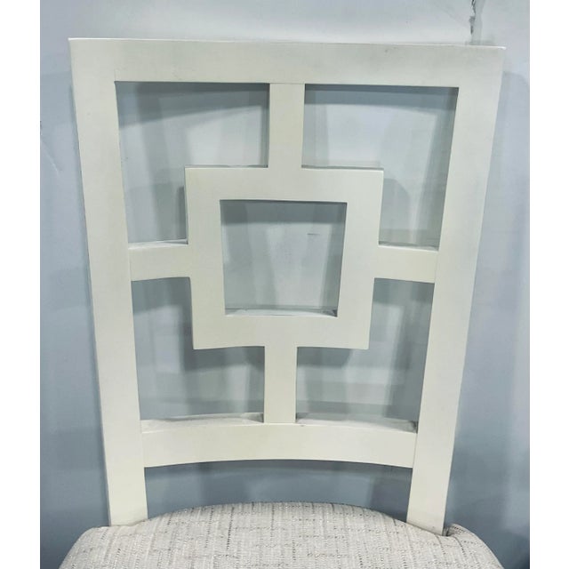 Modern White Geometric Back Side Chair For Sale In Atlanta - Image 6 of 9