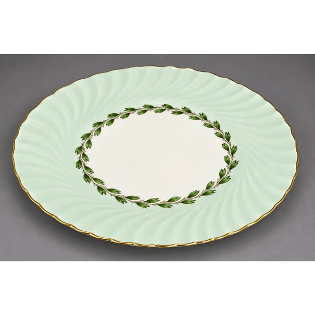 Mintons Art Pottery Studio 1940s Minton England "Cheviot Green" S503 Fine Bone China Estate Dinnerware Set, Service for 12+ — 77 Pieces, For Sale - Image 4 of 10