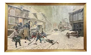 J Véray after de Neuville, Figurative Scene, Oil on Canvas