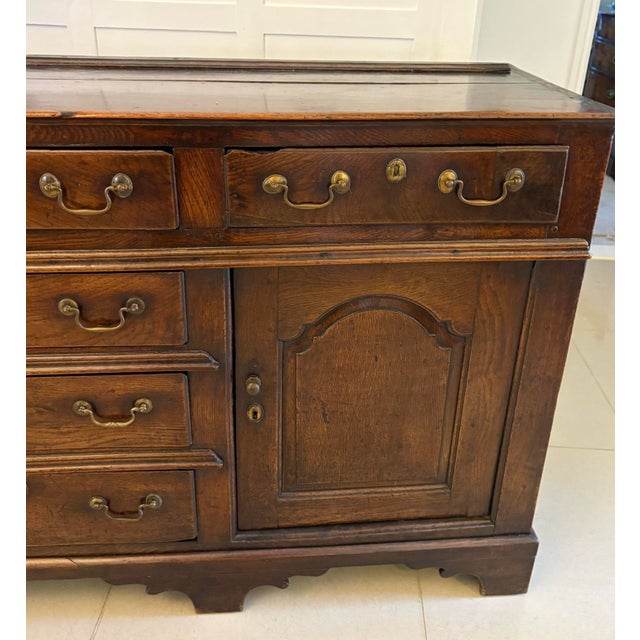 Brown Antique George III Welsh Sideboard in Oak, 1750 For Sale - Image 8 of 11