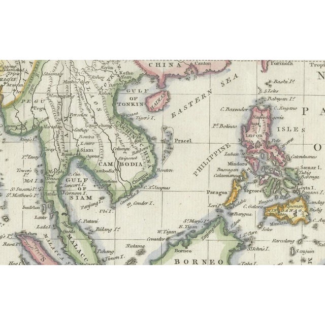 Map of the East Indies India, Siam, Philippines, Java, Borneo and Ganges, 1782 For Sale - Image 6 of 10