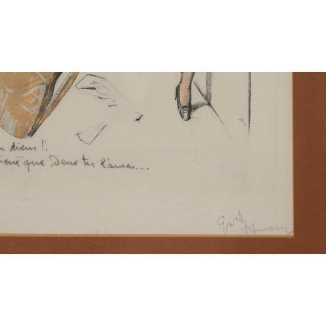 1950s Satirical French Illustration of Man and Woman by Gaston Hoffmann For Sale - Image 5 of 6