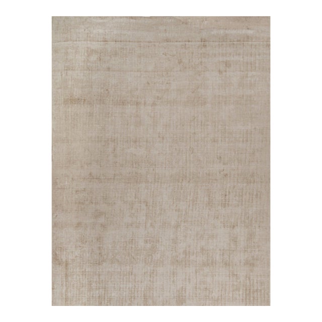 Rug & Kilim’s Modern Rug in Solid Beige - 12x16 For Sale