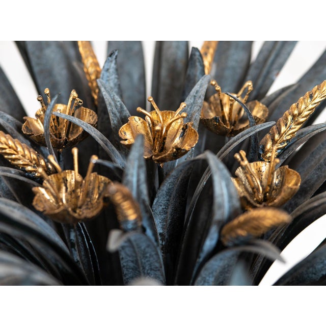 Hollywood Regency Gilt Metal Sheaf of Wheat Coffee Table, France Mid 20th C. For Sale - Image 12 of 12