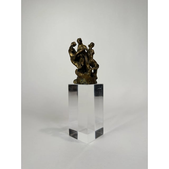 Bronze 1970's Modern Bronze Figure Sculpture by M. Gristauts For Sale - Image 8 of 8