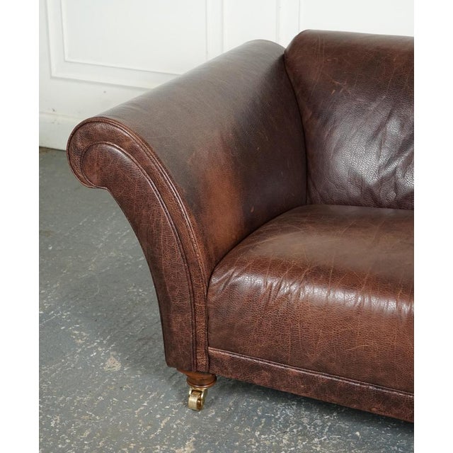 Fishpools Heritage Brown Leather Sofa For Sale - Image 6 of 18