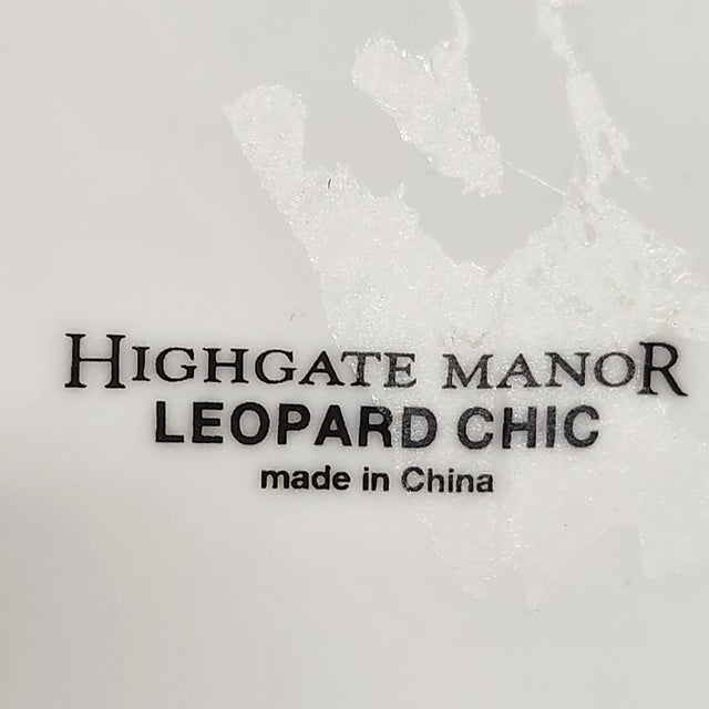 Ceramic Highgate Manor “Leopard Chic” Salad Plates, Set of 6 – Crown Motif, Hollywood Regency Glam For Sale - Image 7 of 7