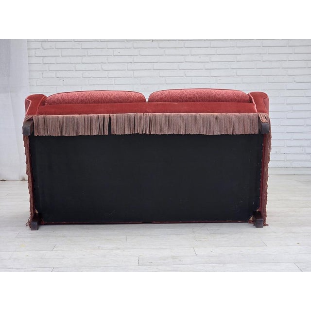 Scandinavian 2-Seater Sofa in Pink Furniture Velour, 1980s For Sale - Image 15 of 17