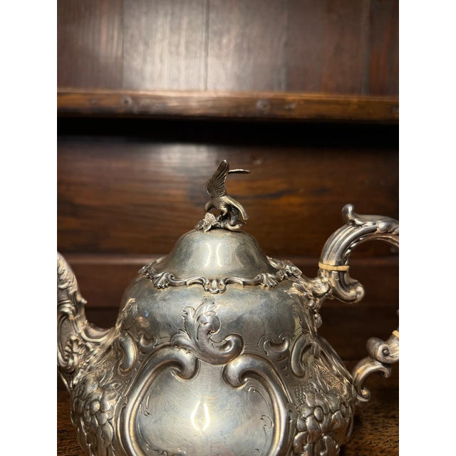 Silver Mid 19th Century English Victorian Sterling Silver Tea & Coffee Service, Louis XV Pattern For Sale - Image 8 of 11