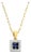 Sapphire Diamond Square Pendant .95cttw 14k Yellow Gold For Sale