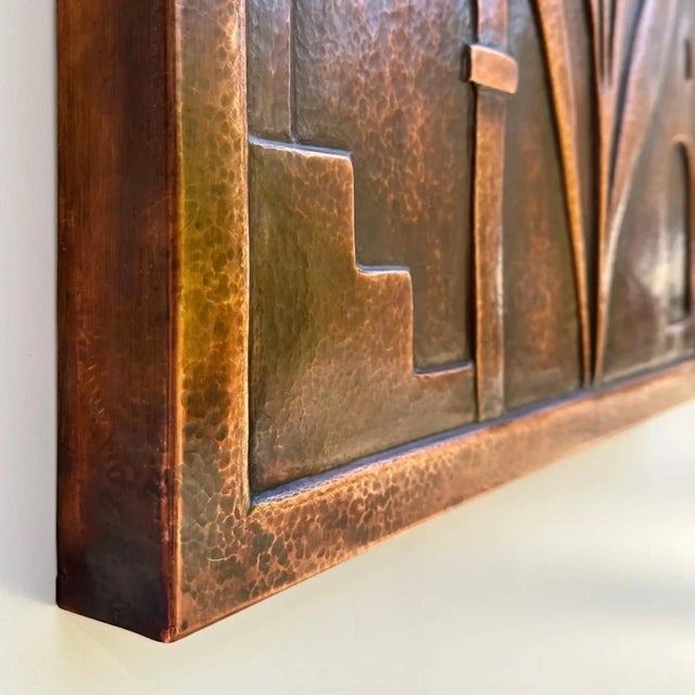 Copper Flower Relief Wall Sculpture For Sale - Image 9 of 12