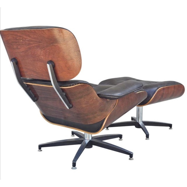 1970s Mid Century Eames Style Lounge Chair and Ottoman by Plycraft For Sale - Image 10 of 18