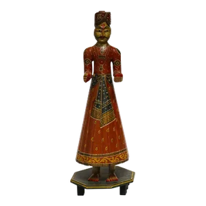 1920s Painted Wood Figure From India