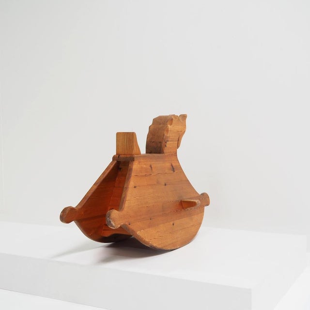 Rocking Horse in Pine, 1970s For Sale - Image 4 of 10