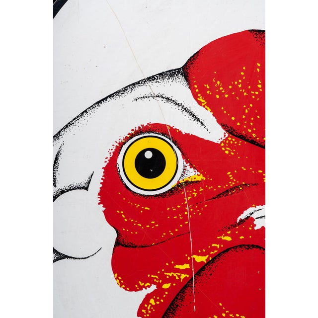 White Vintage DeKalb Poultry "Rooster" Advertising Sign For Sale - Image 8 of 8