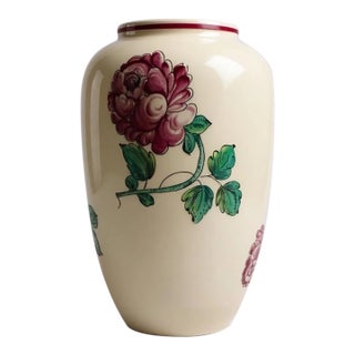 Vintage Tiffany White and Floral Vase For Sale